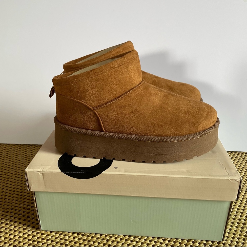 NEW Winter Boots Cierra Mini Platform Chestnut Women’s SO Size 8.5